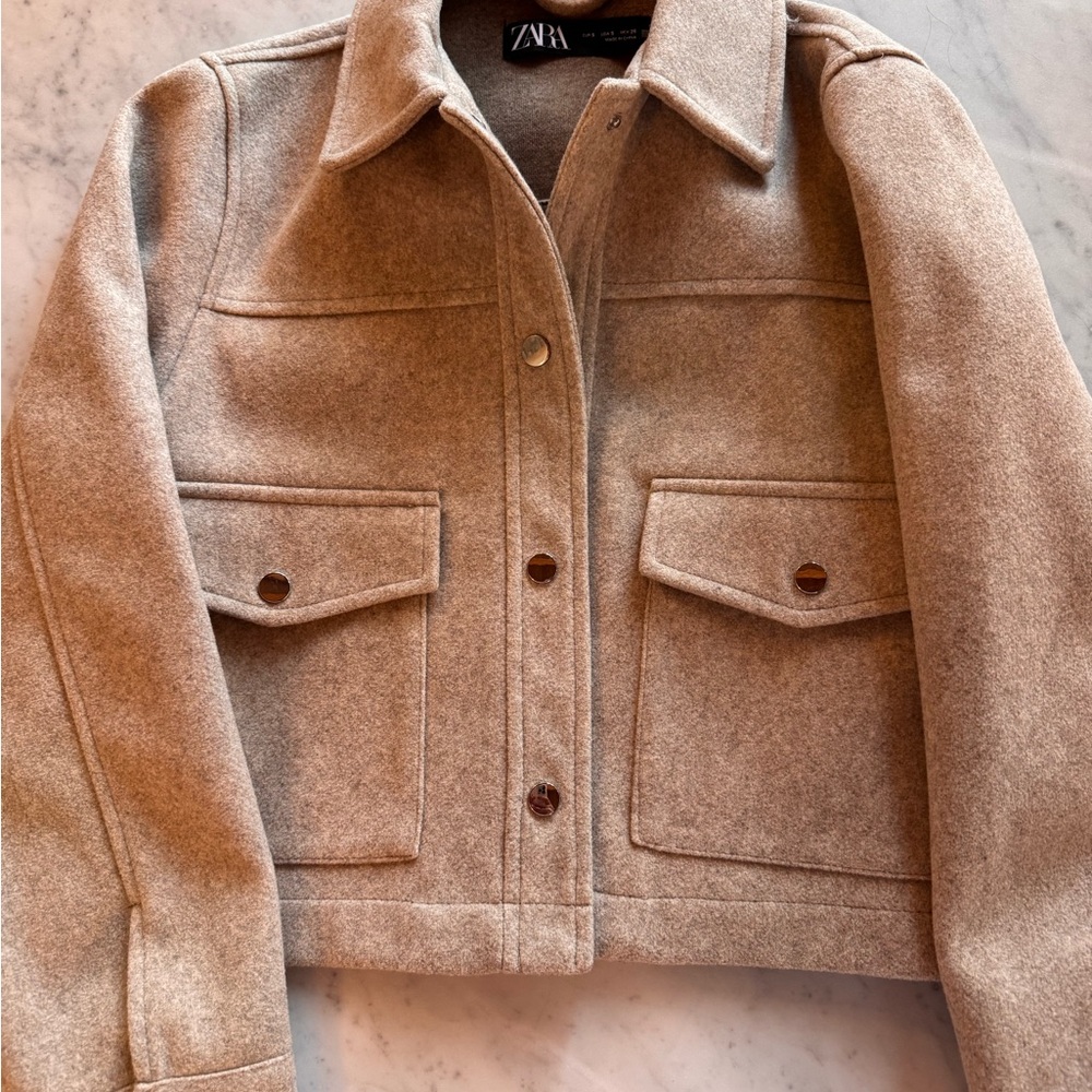 Zara Cropped Soft Jacket Size S
